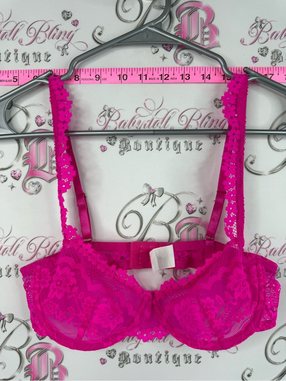Bra neon pink sexy Lacie floral Women's Lace Underwire Bra - Hot Pink